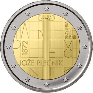 Slowenien 2 € 2022 Joze Plecnik Pol. Platte