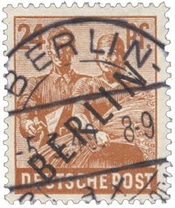 Berlin 9 Berlin 9 "24 Pf. Schwarzaufdruck" gestempelt