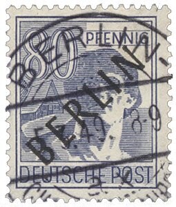 Berlin 15 "80 Pf. Schwarzaufdruck" gestempelt