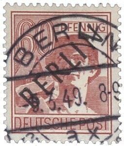 Berlin 14 "60 Pf. Schwarzaufdruck" gestempelt