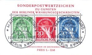 Berlin (68-70) Block 1 "Für die Währungsgeschädigten" gestempelt