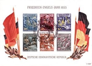 DDR (485-90) Block 13 "Engels" gestemplet