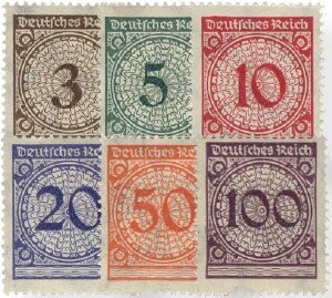 Dt. Reich 338-43 "3-100 Pf. Rentenpfennig" postfrisch