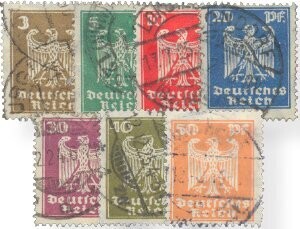 Dt. Reich 355-61 Dt. Reich 355-61 "3-50 Pf. Reichsadler" gestempelt