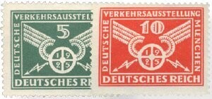 Dt. Reich 370-71 X "Verkehrsausstellung Wz. liegend" * mit Falz