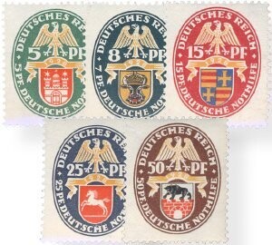 Dt. Reich 425-29 Y "Nothilfe Wappen" postfrisch