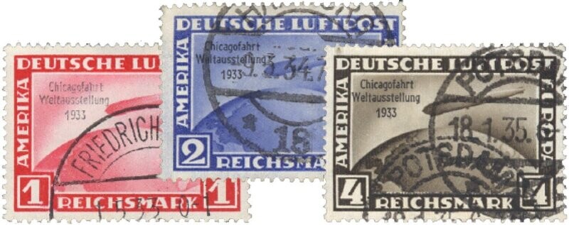 Dt. Reich 496-98 Dt. Reich 496-98 "Chicagofahrt" gestempelt