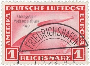 Dt. Reich 496. Dt. Reich 496. "1 M. Chicagofahrt" gestempelt