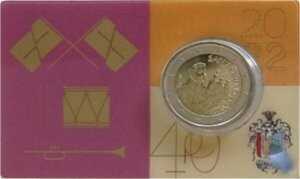 San Marino 2 € 2022 Kursmünze in Coincard "Fahnenwerfer - Musiker"