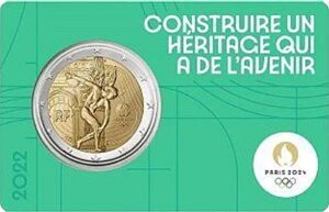 Frankreich 2 € 2022 "Olympiade Paris" Coinc. grün