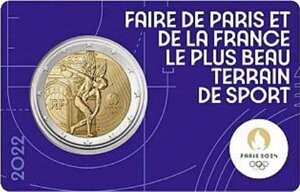 Frankreich 2 € 2022 "Olympiade Paris" Coinc. lila