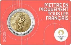 Frankreich 2 € 2022 "Olympiade Paris" Coinc. rot