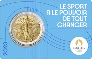 Frankreich 2 € 2023 "Oly. Paris Säerin" Coinc. blau