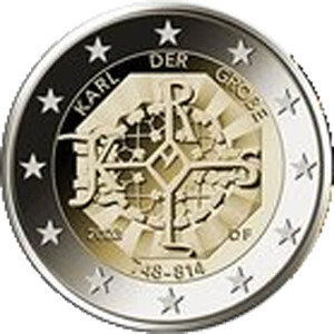 Deutschland 2 € 2023 "Karl der Große" alle 5 Prägest. Blister PP