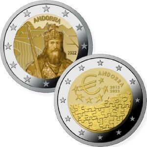 Andorra 2 € 2022 Karl der Große und Währungs-Vereinbarung Coincard