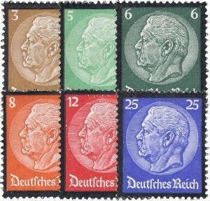 Dt. Reich 548-53 Dt. Reich 548-53 "Hindenburg Trauer" postfrisch