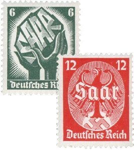 Dt. Reich 544-45 "Saarabstimmung" mit Falz