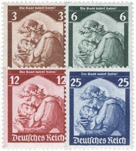 Dt. Reich 565-568 "Saarabstimmung" mit Falz