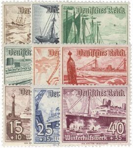 Dt. Reich 651-59 "WHW Schiffe" mit Falz