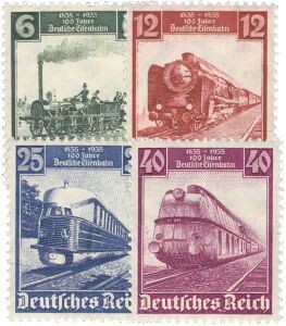 Dt. Reich 580-583 "Eisenbahn" mit Falz