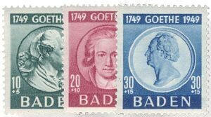 Frz. Zone Baden 47-49 "Goethe" postfrisch