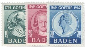 Frz. Zone Baden 47-49 Frz. Zone Baden 47-49 "Goethe" postfrisch