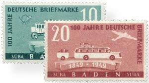 Frz. Zone Baden 54-55 "100 J. Briefmarken" postfrisch