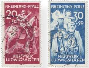 Frz. Zone Rheinl. Pfalz 30-31 Frz. Zone Rheinl. Pfalz 30-31 "Ludwigshafen" gestempelt