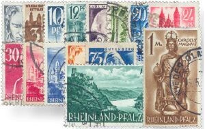 Frz. Zone Rheinl. Pfalz 1-15 "1. Ausg. Reichsmark" gestempelt
