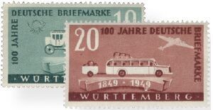 Frz. Zone Württemberg 49-50 "100 J. Briefmarken" postfrisch