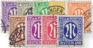 Bizone 1-9 Bizone 1-9 "Amerik. Druck" gestempelt