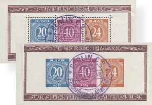 All. Besetzung Block 12 A und B All. Besetzung Block 12 A und B "Flüchtlingshilfe" Sonderstempel
