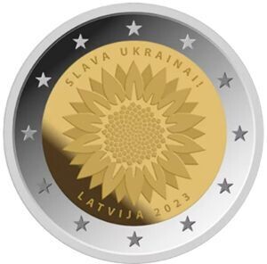 Lettland 2 € 2023 "Sonnenblume für die Ukraine"