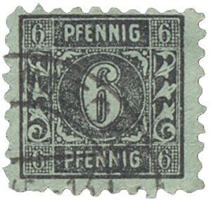 SBZ 8 y SBZ 8 y "6 Pf. maigrün" gestempelt