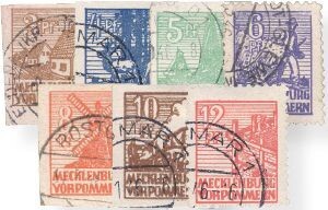 SBZ 29-36 x SBZ 29-36 x "Abschied weißes Papier" gestempelt