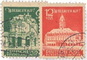 SBZ 64-65 SBZ 64-65 "Wiederaufbau Dresden" gestempelt