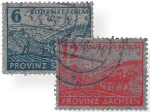SBZ 90-91 SBZ 90-91 "Bodenreform Zig.-Papier" gestempelt
