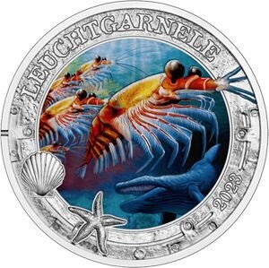 Österreich 3 € Meereswelten (03) 2023 Leuchtgarnele Österreich 3 € Meereswelten (03) 2023 Leuchtgarnele