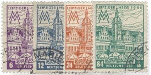 SBZ 162-65 AX  "Leipziger Messe gezähnt" gestempelt
