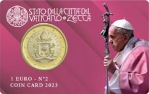 Vatikan 2023 - 1 €uro Coincard (2): Papst Benedikt Vatikan 2023 - 1 €uro Coincard (2): Papst Benedikt