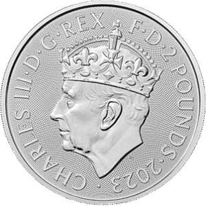 Großbritannien Britannia 2023 - Rückseite Charles mit Krone