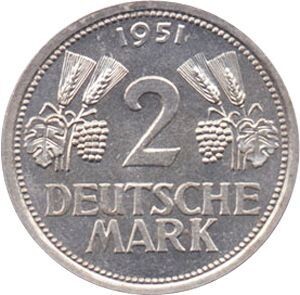 BRD 2 DM Ähren 1951 ss