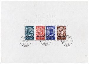 Dt. Reich (508-11) Block 2 Dt. Reich (508-11) Block 2 "10 Jahre Nothilfe" gestempelt