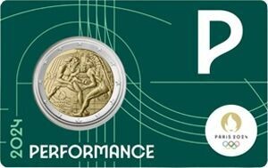 Frankreich 2 € 2024 "Herkules (Oly 4)" 1 Münze in Coincard Farbe grün