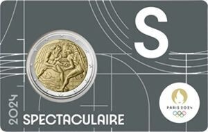 Frankreich 2 € 2024 "Herkules (Oly 4)" 1 Münze in Coincard Farbe grau