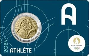 Frankreich 2 € 2024 "Herkules (Oly 4)" 1 Münze in Coincard Farbe blau