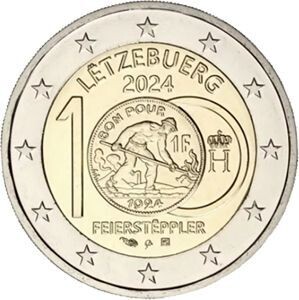 Luxemburg 2 € 2024 Luxemburg 2 € 2024 "100 J. Franc mit Feiersteppler"