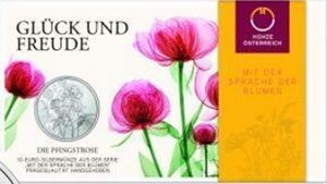 Österreich 10 € 2024 "Pfingstrose" Silber hgh. - April