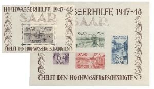 Saarland Block 1-2 Saarland Block 1-2 "HOCHWASSERHILFE" postfrisch