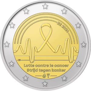 2024 Belgien 2 € "Kampf gegen Krebs", Coincard Var. Frankreich